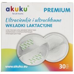 Akuku Akuku Wkładki laktacyjne ultracienkie i ultrachłonne - 30 sztuk