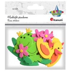 Titanum Naklejki piankowe 3D kaczki, żaby, kwiatki 12szt