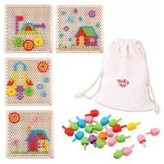 Tooky Toy TOOKY TOY Mozaika Układanka z Pinezkami Wpinaczka 88 elementów