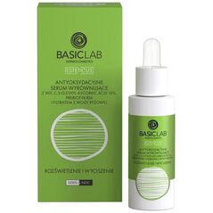 Basiclab Esteticus antyoksydacyjne serum wyrównujące z Wit.C 15% prebiotykiem i filtrem z wody ryżowej 30ml