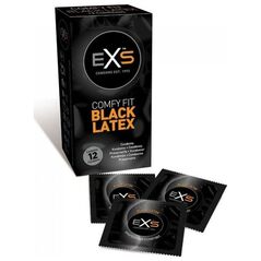 EXS EXS Comfy Fit Black Latex Condoms prezerwatywy z czarnego lateksu 12szt.