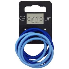 Glamour inter vion gumki do włosów 6 sztuk niebieskie
