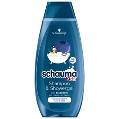 Schauma SCHAUMA_Kids Shampoo and Showergel szampon do wszystkich rodzajów włosów i żel pod prysznic dla dzieci Blueberry 400ml