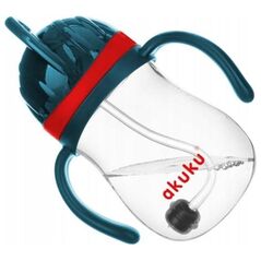 Akuku Innowacyjny Kubek Bidon z obciążoną słomką blue/red Akuku