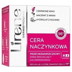 Lirene Lirene, Cera Naczynkowa Krem przeciwzmarszczkowy redukujący zaczerwienienia na dzień, noc, 50 ml - Długi termin ważności!