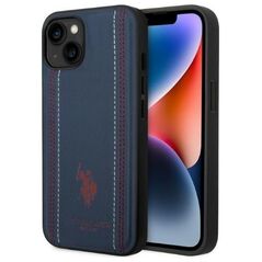 US POLO Etui US Polo do iPhone 14 6,1" granatowy/navy blue Leather Stitch