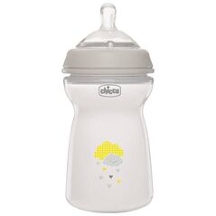 Chicco CHICCO_NaturalFeeling Butelka plastikowa 330ml ze smoczkiem silikonowym przepływ szybki 6m+