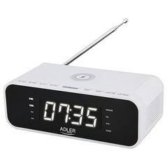 Radiobudzik Adler AD 1192W Radiobudzik z bezprzewodową ładowarką i fm