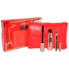 L OREAL L~OREAL SET (MASCARA BLACK AIR VOLUME MEGA MASCARA + LE KHOL MIDNIGHT BLACK 101 + POCHETTE)