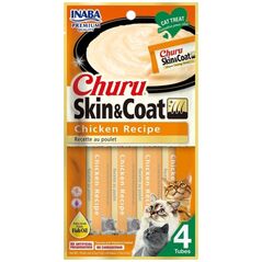 Inaba Foods Przysmak Inaba CHURU Kurczak SKIN&COAT dla kota 4x14g