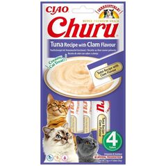 Inaba Foods Przysmak Inaba CHURU Tuńczyk z małżami dla kota 4x14g