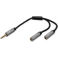 Kabel Digitus Jack 3.5mm - Jack 3.5mm x2 0.2m czarny (DB-510310-002-S)