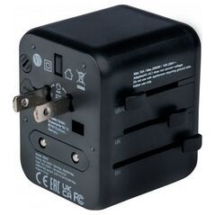 Verbatim 100-250 V Adapter podróżny, CEE7 (widelec) - gniazdo, czarny, Verbatim