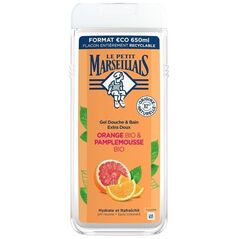 LE PETIT MARSEILLAIS_Żel pod prysznic i do kąpieli Bio Grejpfrut i Bio Pomarańcza 650ml