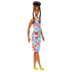 Lalka Barbie Mattel Fashionistas w kolorowej, „szydełkowej” sukience HJT07