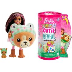 Lalka Barbie Mattel Cutie Reveal Chelsea Piesek-Żaba Seria Kostiumy Zwierzaczki HRK29