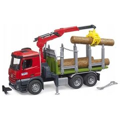 Bruder Ciężarówka Mercedes Benz Arocs z dźwigiem do przewozu drewna + 3 kłody (GXP-882721)