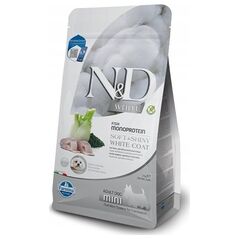 Farmina Pet Foods FARMINA N&D WHITE DOG SEA BASS, Spirulina and Fennel Adult Mini - sucha karma dla psów ras białych - 2 kg