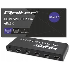 Qoltec Rozdzielacz aktywny Qoltec Splitter 4 x HDMI 4K x 2K | 6Gb/s | 60Hz