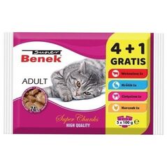 Super Benek Adult - mokra karma dla kota - 4+1 100 g GRATIS!