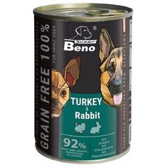 CERTECH Super Beno bez zbóż kąski indyk,królik w sosie 415g