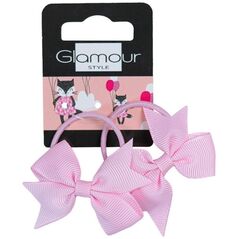 Glamour Kids gumki do włosów Różowe Kokardki 2szt.