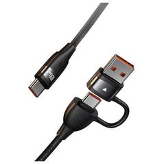 Kabel zasilający Usams USAMS Kabel U85 2xUSB-C/USB-A 1,2m 100W PD Fast Charge czarny/black SJ654USB01 (US-SJ654)