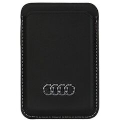 Audi Audi Synthetic Leather Wallet Card Slot czarny/black MagSafe AU-MSCH-Q3/D1-BK