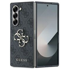 Guess case for Samsung Galaxy Z Fold6 GUE003738 black 4G Metal Logo 3666339313135