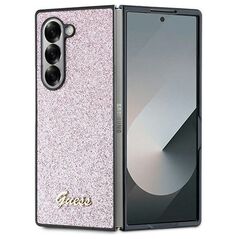 Guess case for Samsung Galaxy Z Fold6 GUE003736 pink 4G Glitter Script 3666339322724