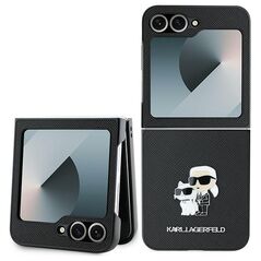 Karl Lagerfeld case for Samsung Galaxy Z Flip6 KF002200 black Saffiano Metal Pin 3666339322502
