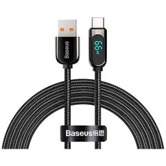 Baseus Display Braided USB 2.0 Cable USB-C male - USB-A male Μαύρο 2m  (CASX020101) (BASCASX020101) έως 12 άτοκες Δόσεις