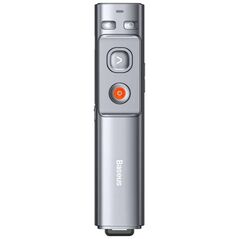Baseus Presenter με Πορτοκαλί Laser και Πλήκτρα Slideshow σε Ασημί Χρώμα (WKCD000013) (BASWKCD000013) έως 12 άτοκες Δόσεις