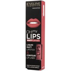 Eveline Eveline OH! My Lips Zestaw do makijażu ust (Pomadka +konturówka) nr 03 Rose Nude 1op.