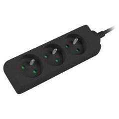 Lanberg 3m, czarna, 3 gniazda, kabel wykonany z pełnej miedzi-PS0-03E-0300-BK