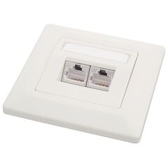 Solarix outlet CAT6 STP 2 x RJ45 podtynkowy biały SX9-2-6-STP-WH