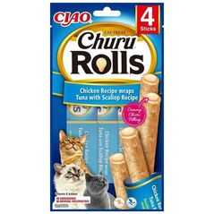 Inaba Foods Churu Rolls Chicken Tuna With Scallop 40g, przysmak dla kota
