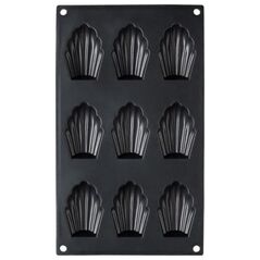 Patisse kształt madeleine 29 x 17 cm czarny silikon 9 przedziałów
