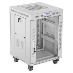 Lanberg Szafa instalacyjna Rack stojąca 19" 15U 600x600 szara drzwi szklane LCD Lanberg (flat pack)