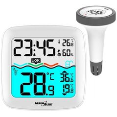 GreenBlue Stacja pogodowa GreenBlue GB216 z termometrem basenowym, zasięg 60m, czujnik pływający, temperatura, godzina, kalendarz, DCF