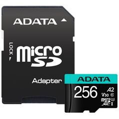 Karta ADATA Premier Pro MicroSDXC 256 GB Class 10 UHS-I/U3 A2 V30 (AUSDX256GUI3V30SA2-RA1)