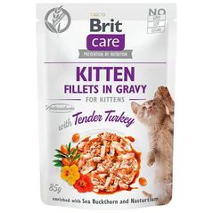 Brit Brit Care Cat Pouch Kitten - filety z indyka w sosie, mokra karma dla kota, saszetka 85g uniwersalny