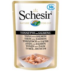 Schesir SCHESIR dla kotów Single Dish Tuńczyk z Łososiem 50g