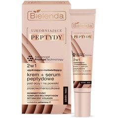 Bielenda Bielenda Ujędrniające Peptydy Ujędniająco-Rozświetlający Krem - Serum peptydowe 2w1 pod oczy i na powieki 15ml