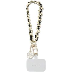 Guess Guess GUOUCHSAMC4K Universal Hand Strap czarny/black Saffiano Chain 4G Charm