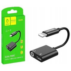 Adapter USB Vega ADAPTER HF IPHONE DENMEN CZARNY AUDIO JACK + ZASILANIE DU08>