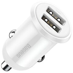 Baseus Car Charger Grain 3.1A White (CCALL-ML02) (BASCCALL-ML02) έως 12 άτοκες Δόσεις
