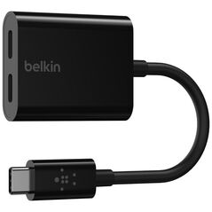 Adapter USB Belkin F7U081btBLK USB-C - USB-C x2 Czarny  (F7U081btBLK)