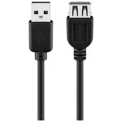 Kabel USB Techly USB-A - USB-A 0.3 m Czarny (686221)