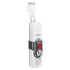 Kerg Przedłużacz KERG z wyłącznikiem-3 gniazda-biało-szary-1,5m-10A-H05VV-F-3x1,0mm2
